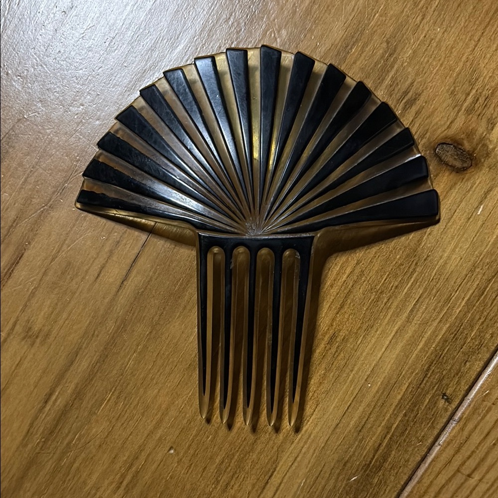 VTG True Art Deco Celluloid Hair Comb | 5" Fan